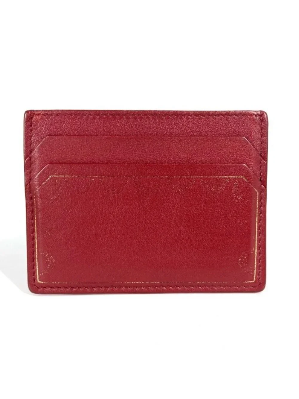 Cartier Card Case Garland de Leather Burgundy